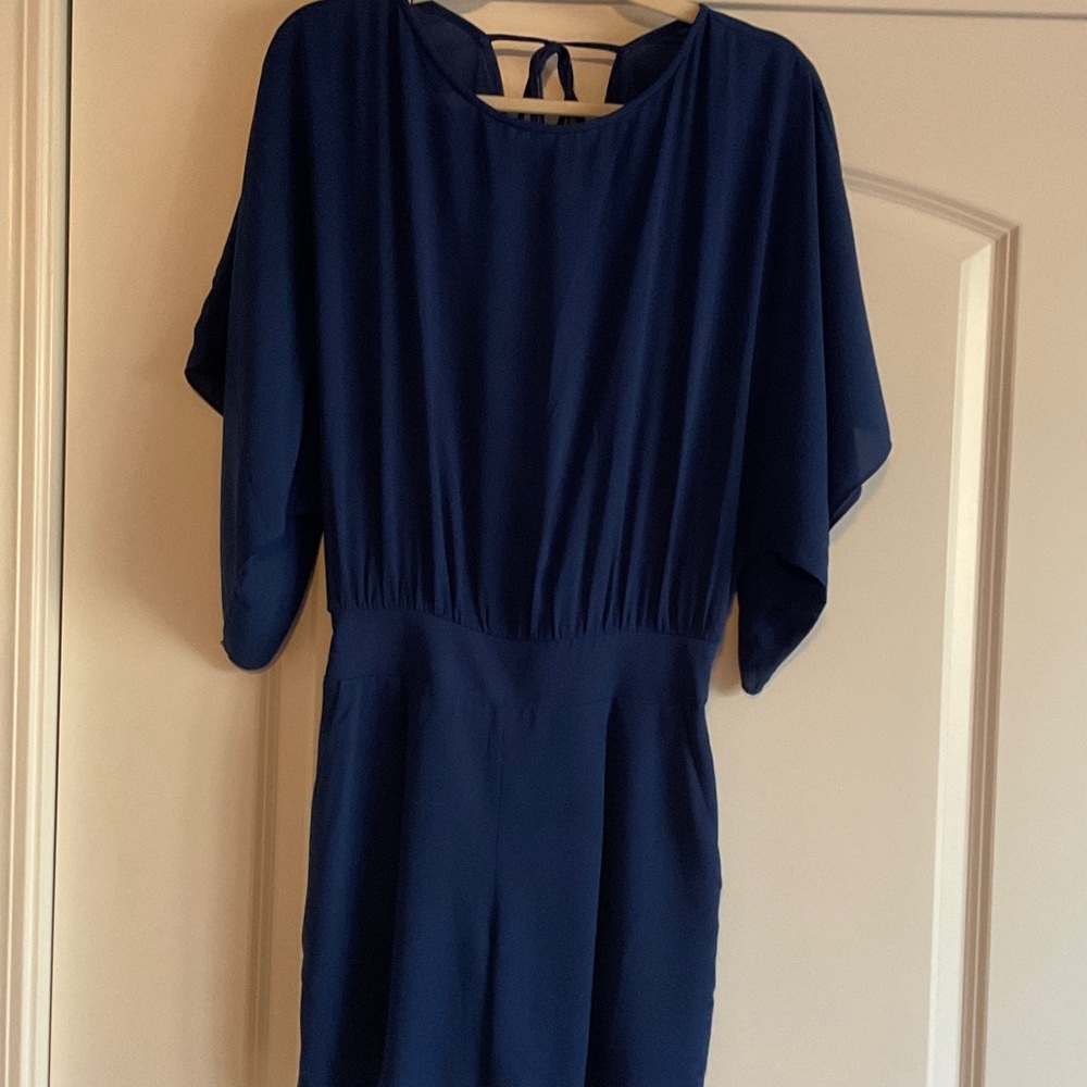 White House Black Market Navy Blue Midi Dress